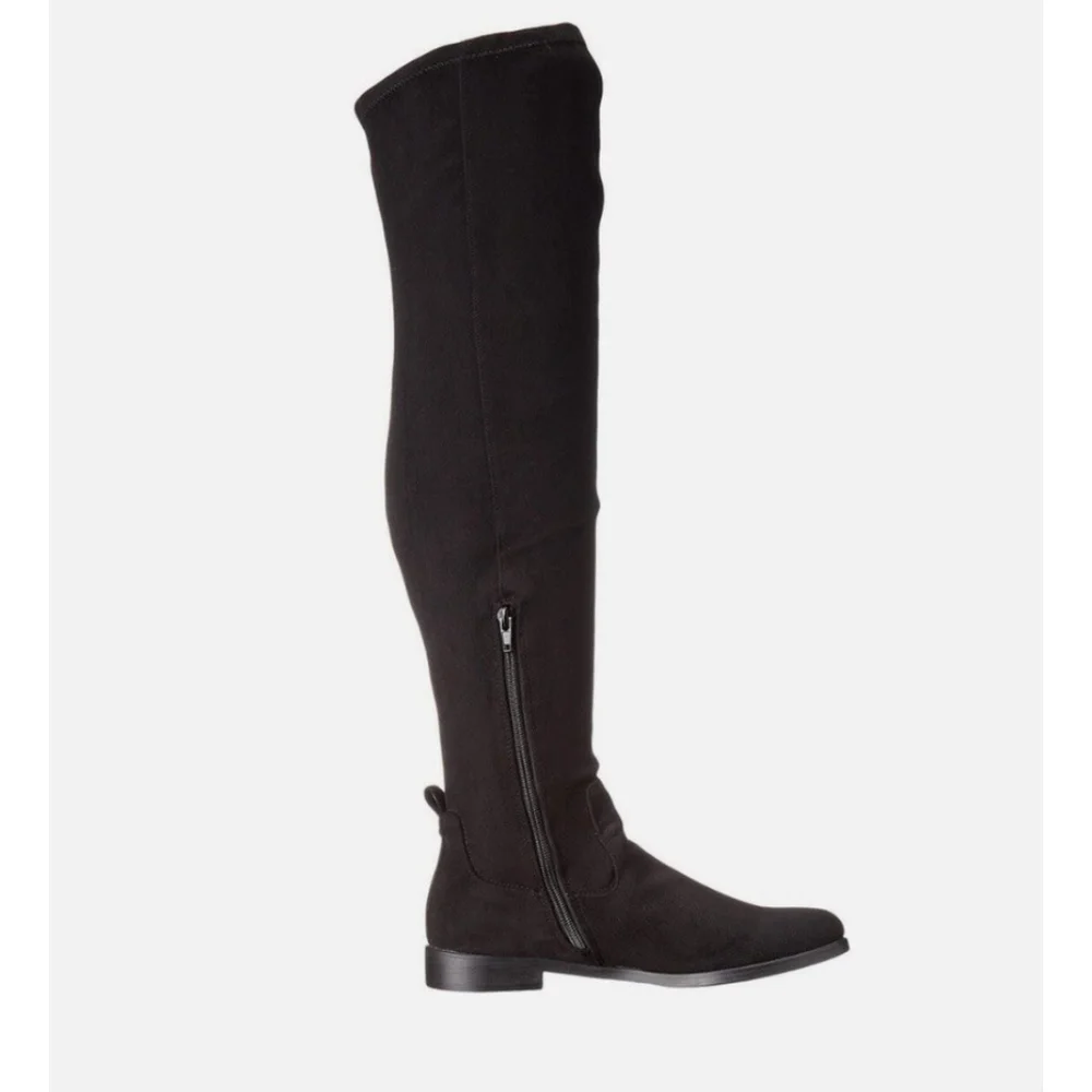 Kenneth Cole Reaction Womens Wind-Y Black Textile Over the Knee Boots Size 9